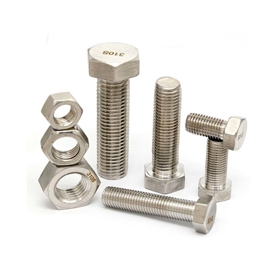 DIN931 A2 70 Tornillos de cabeza hexagonal de acero inoxidable Tuercas Acero al carbono Gr8.8