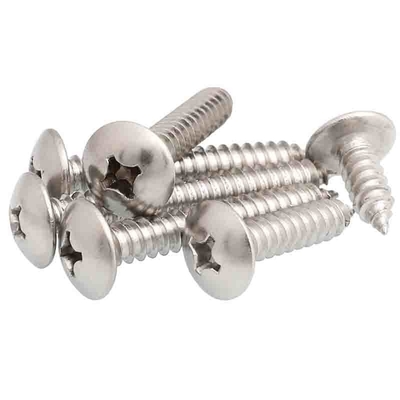 Los tornillos penetrantes de acero inoxidables de la mano derecha cubren con cinc final plateado